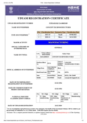 Udyam Registration Certificate